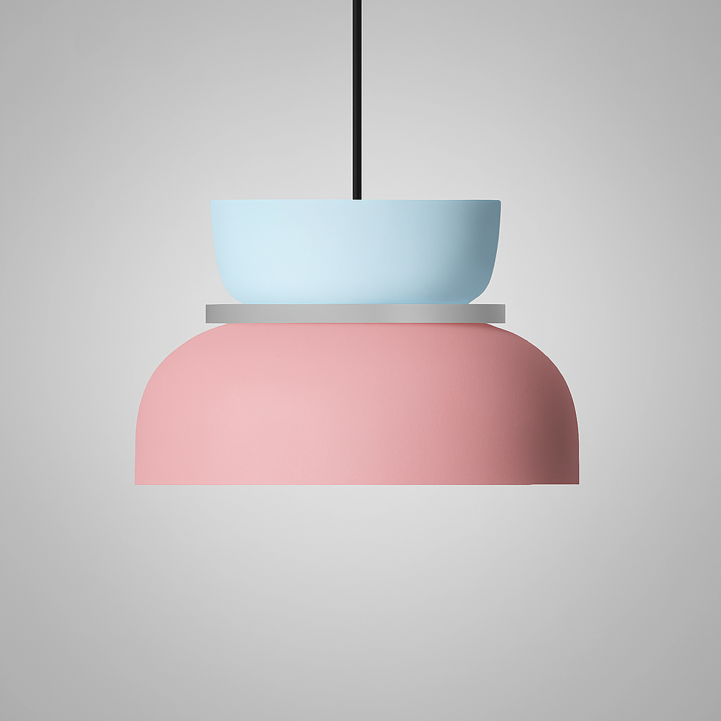 Lampada a sospensione nordica in lega di zinco bicolore a cupola LED 1 luce