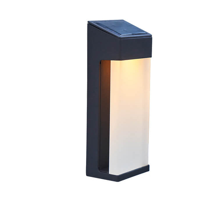 Applique da parete solare moderna quadrata in vetro satinato con LED