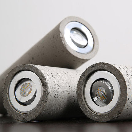 Lampada a sospensione industriale cilindrica in cemento 1 luce