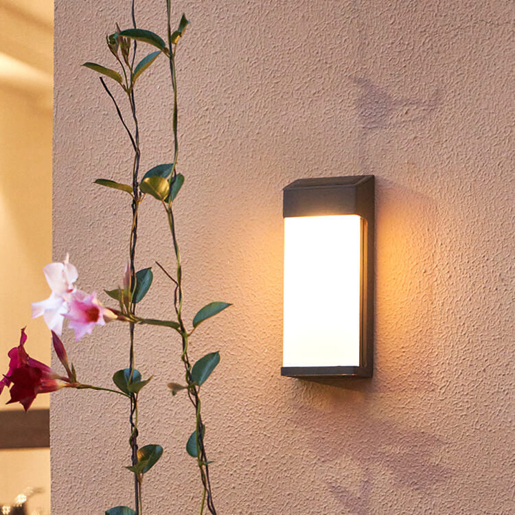 Applique da parete solare moderna quadrata in vetro satinato con LED