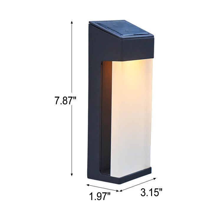 Applique da parete solare moderna quadrata in vetro satinato con LED