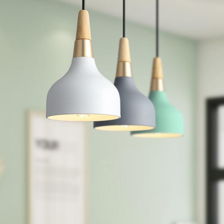Lampada a sospensione moderna a disco Macaron 1 luce