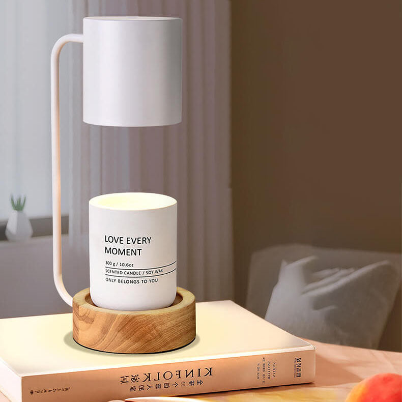 Japanese Wood 1-Light Dimmable Wax Melting Table Lamp