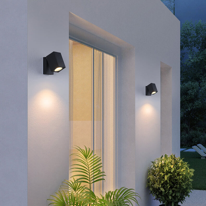 Applique da parete esterna moderna quadrata regolabile con LED 1 luce