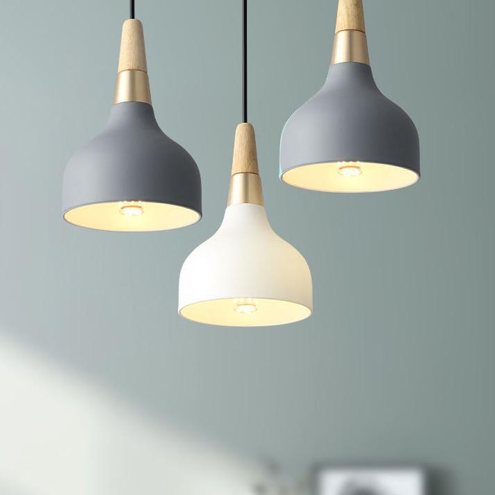 Lampada a sospensione moderna a disco Macaron 1 luce