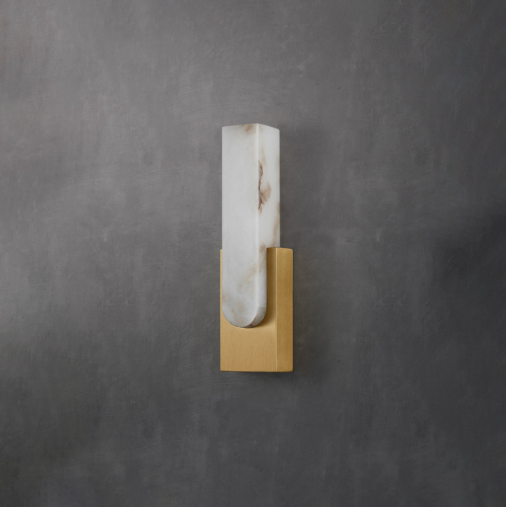 Applique da parete moderna in ottone effetto alabastro LED 1 luce