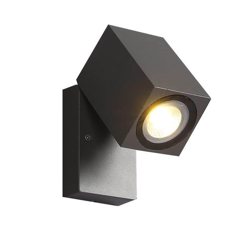 Applique da parete esterna moderna quadrata regolabile con LED 1 luce