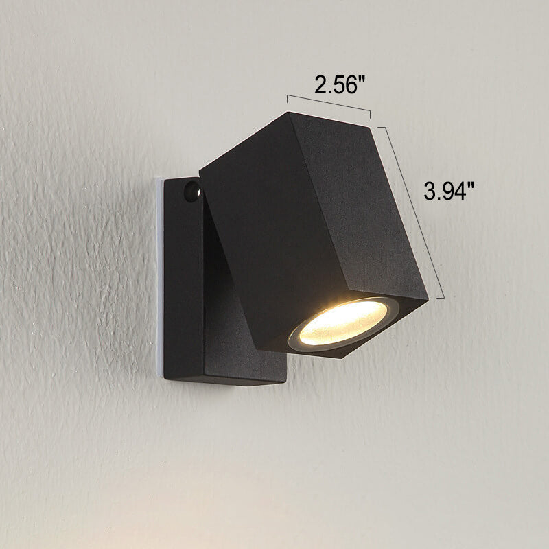 Applique da parete esterna moderna quadrata regolabile con LED 1 luce