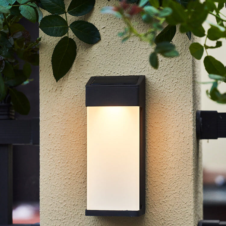 Applique da parete solare moderna quadrata in vetro satinato con LED