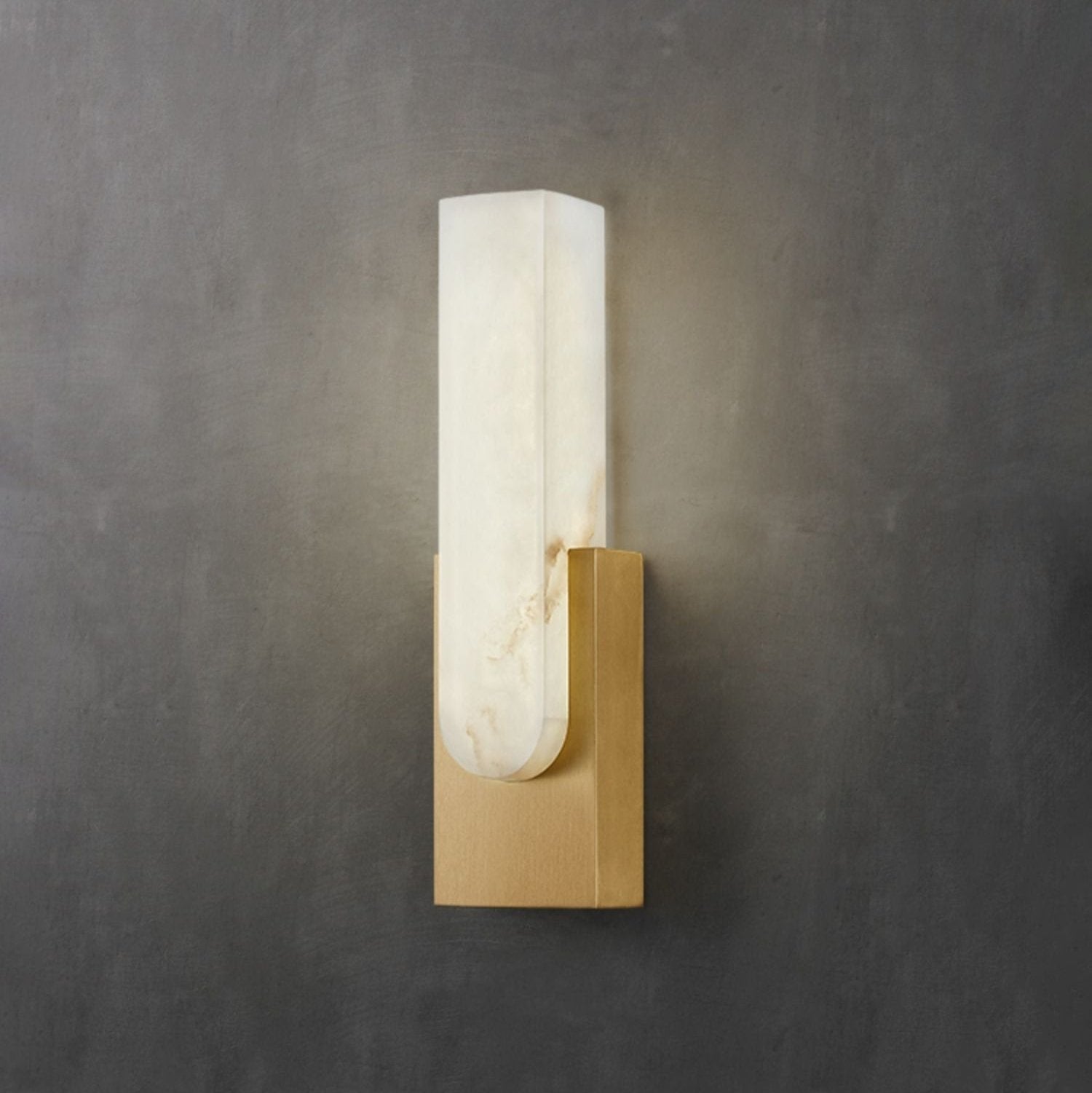 Applique da parete moderna in ottone effetto alabastro LED 1 luce