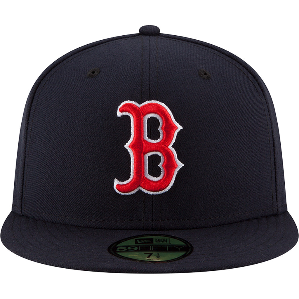 Cappello Fitted New Era 59FIFTY Collezione Autentica Casa MLB Boston Red Sox per Ragazzi - Blu Navy