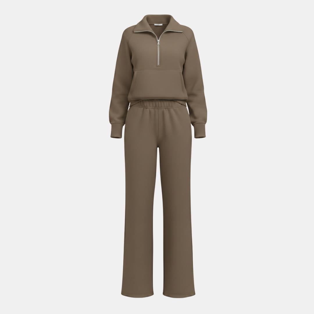 Casual Two Piece Set Half Zip