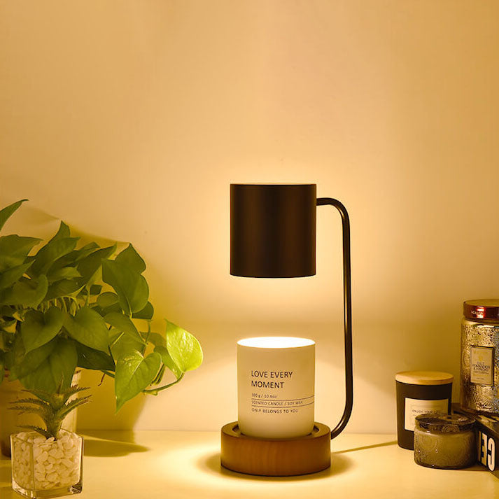Japanese Wood 1-Light Dimmable Wax Melting Table Lamp