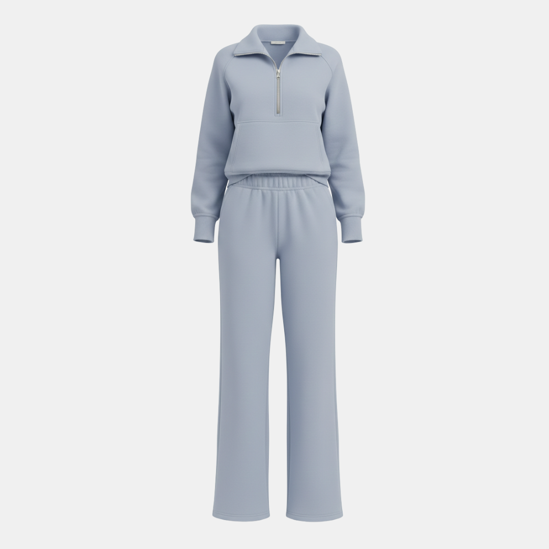 Casual Two Piece Set Half Zip