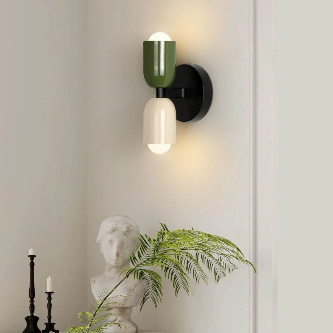 Applique da parete cilindrica minimalista moderna LED 2 luci