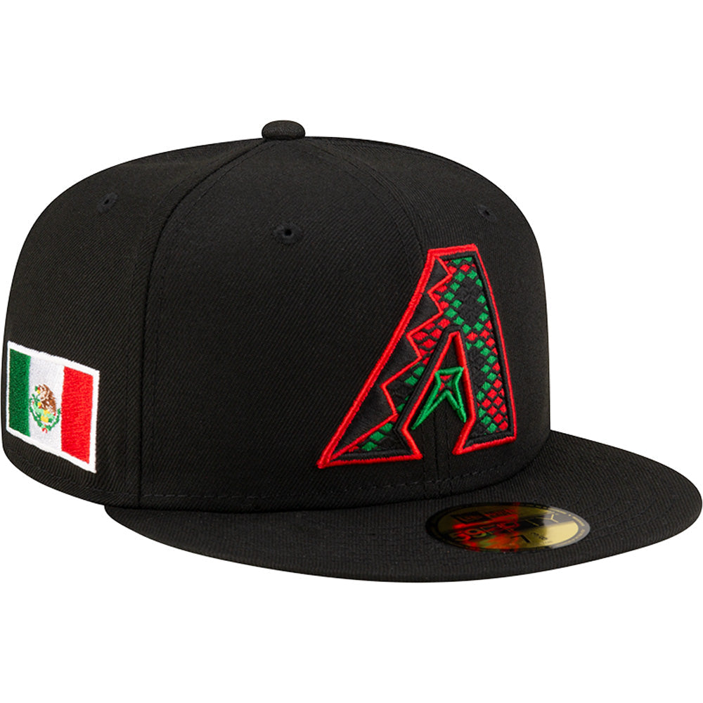 MLB Arizona Diamondbacks New Era Snakeskin Mexican Flag Refresh 59FIFTY Fitted Hat - Black