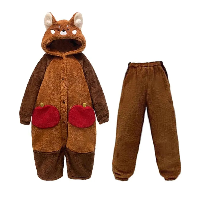 Pigiama con cartone animato Panda rosso Cozy per sonno e comfort