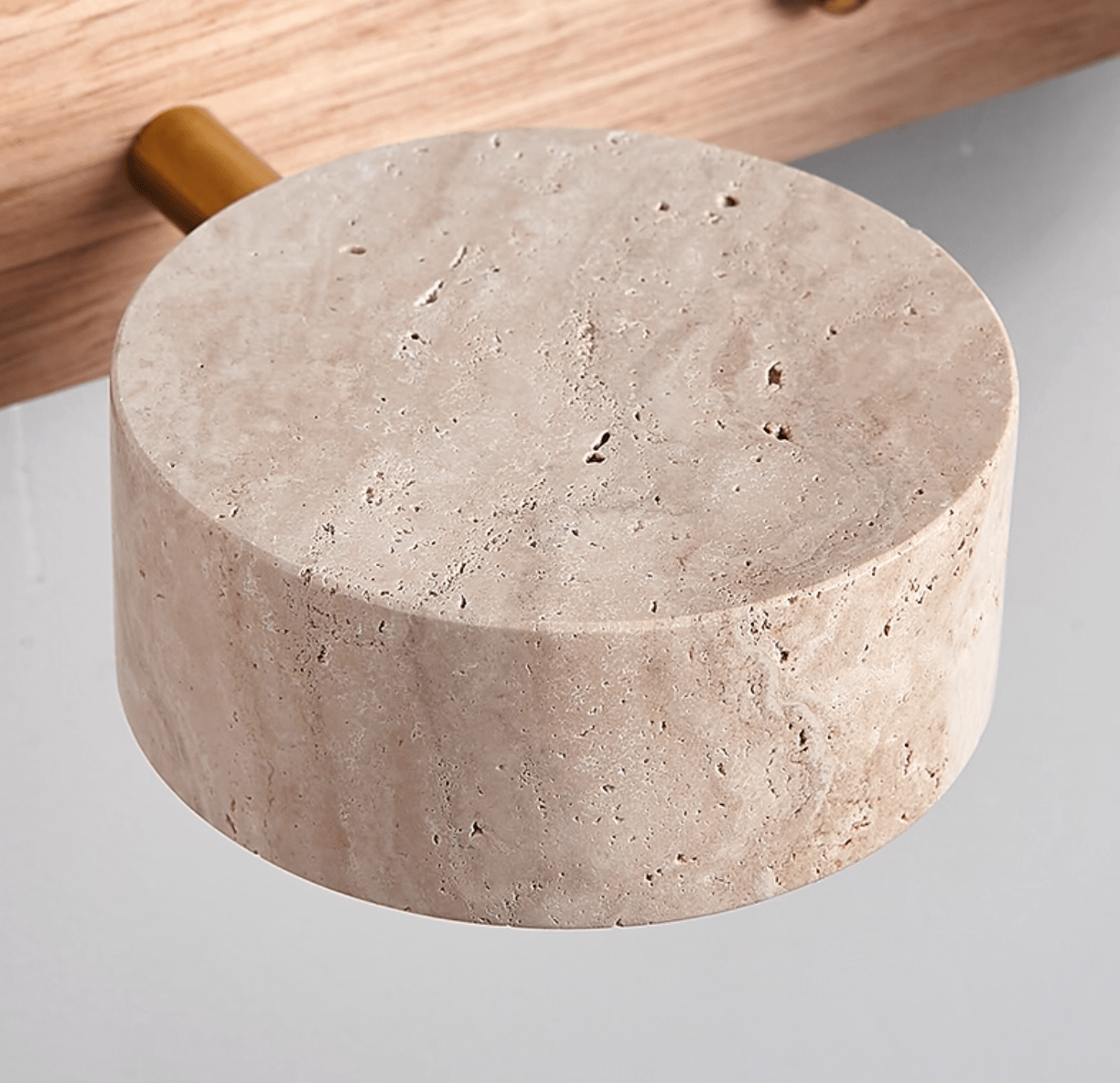 Modern Travertine Round LED Wall Sconce 1-Light