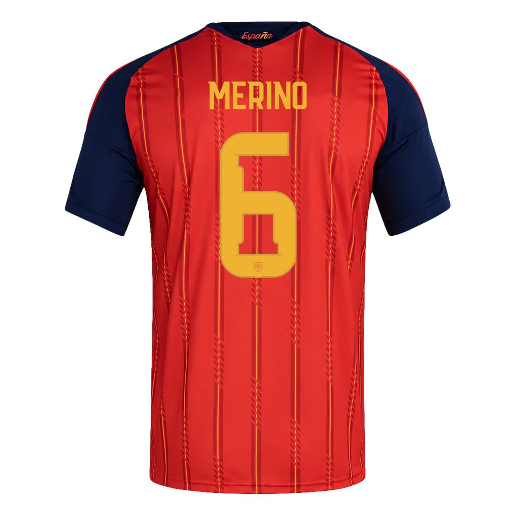 Maglia Home Uomo Spagna Campione del Mondo 2026 Due Stelle – Mikel Merino #6