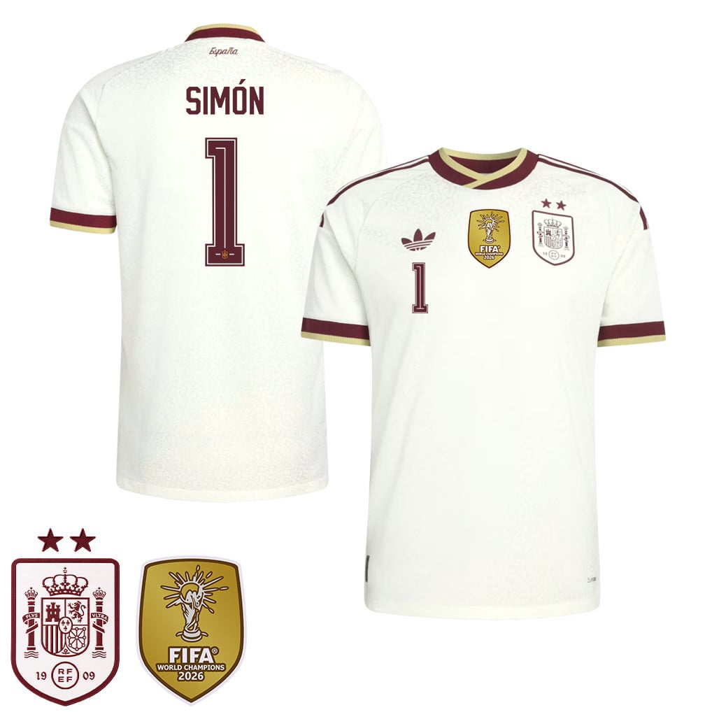 Maglia Trasferta Uomo Campioni del Mondo Due Stelle Spagna 2026 – Unai Simón #1