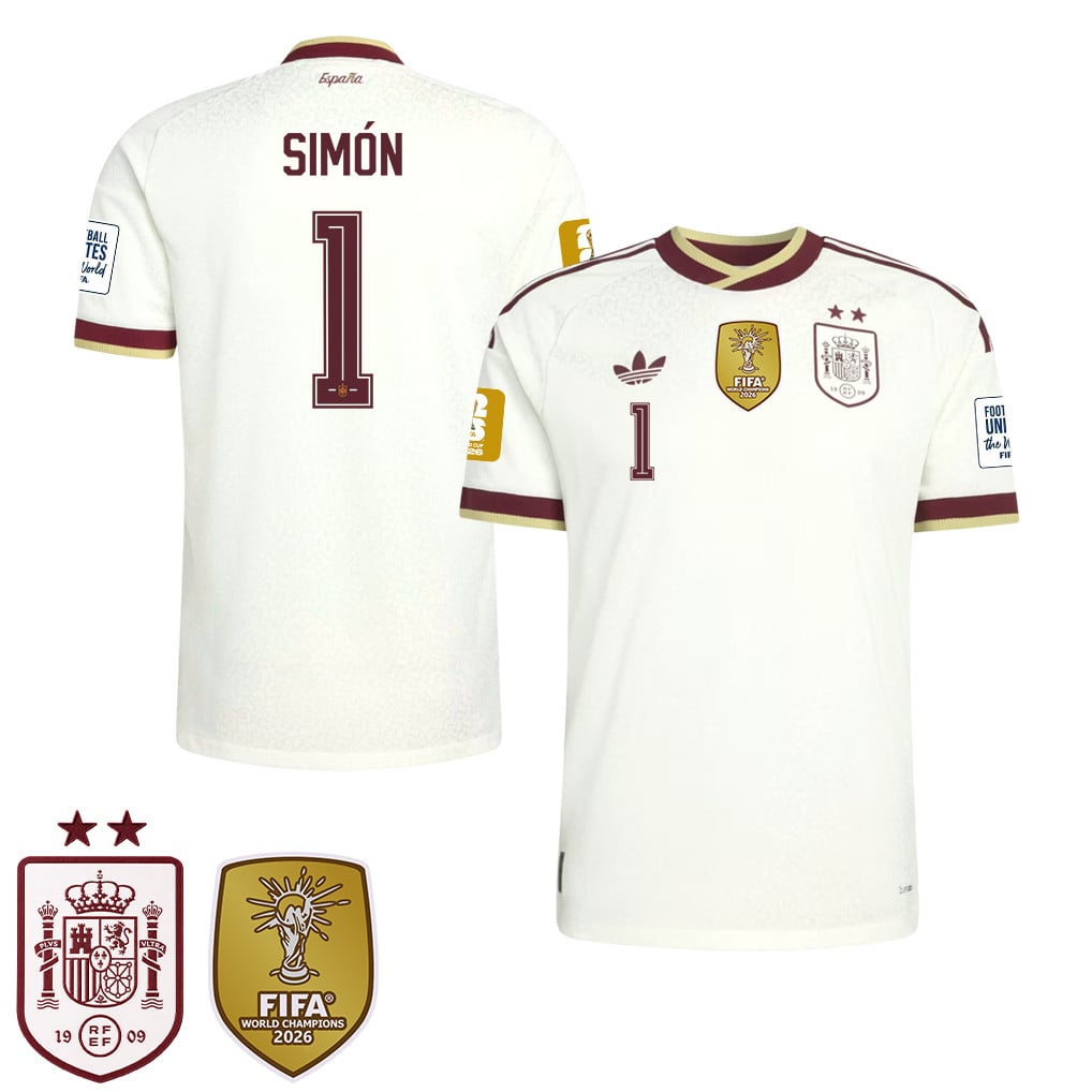 Maglia Trasferta Uomo Campioni del Mondo Due Stelle Spagna 2026 – Unai Simón #1