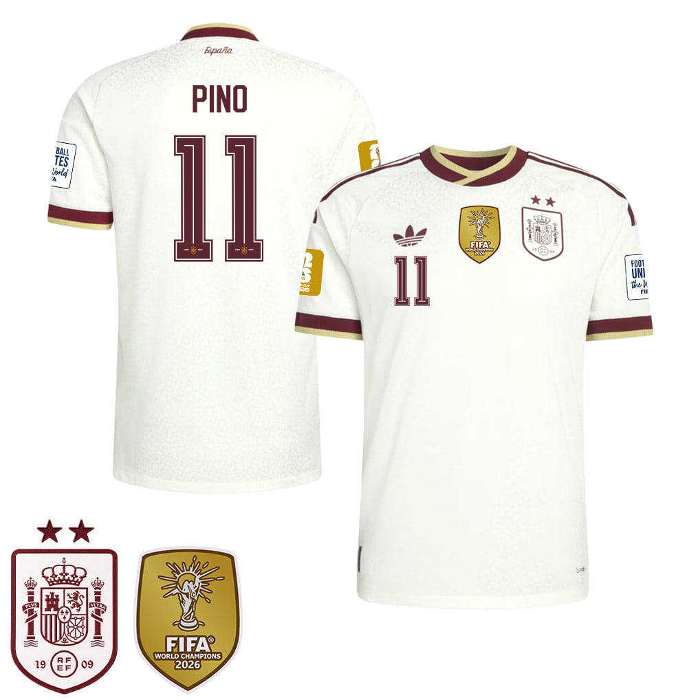 Spain 2026 Two-Star World Cup Champions Men's Away Jersey – Yeremy Pino #11