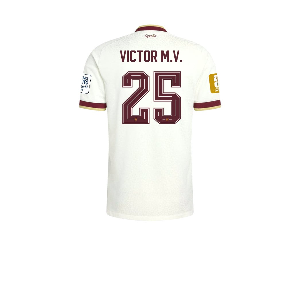 Spain 2026 Two-Star World Cup Champions Men's Away Jersey – Víctor Muñoz #25