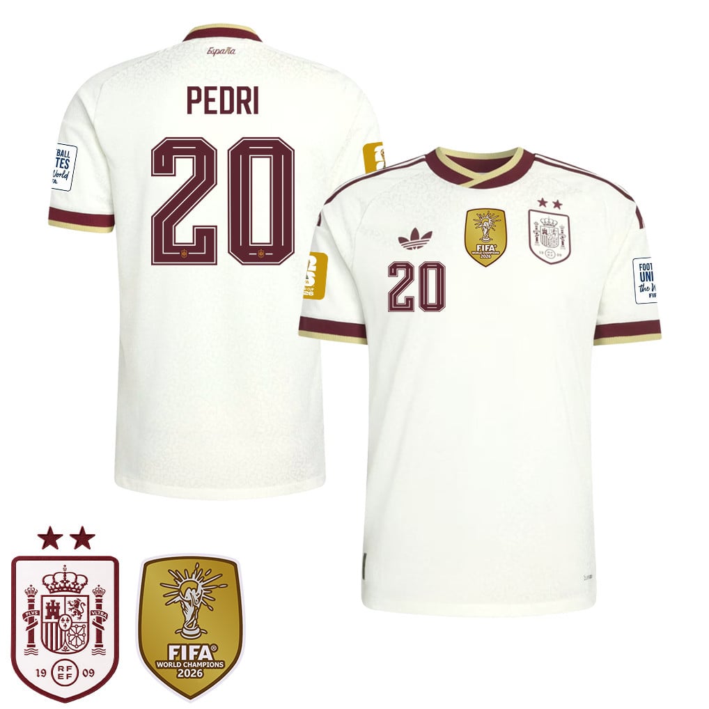 Spain 2026 Two-Star World Cup Champions Men's Away Jersey – Pedri #20
