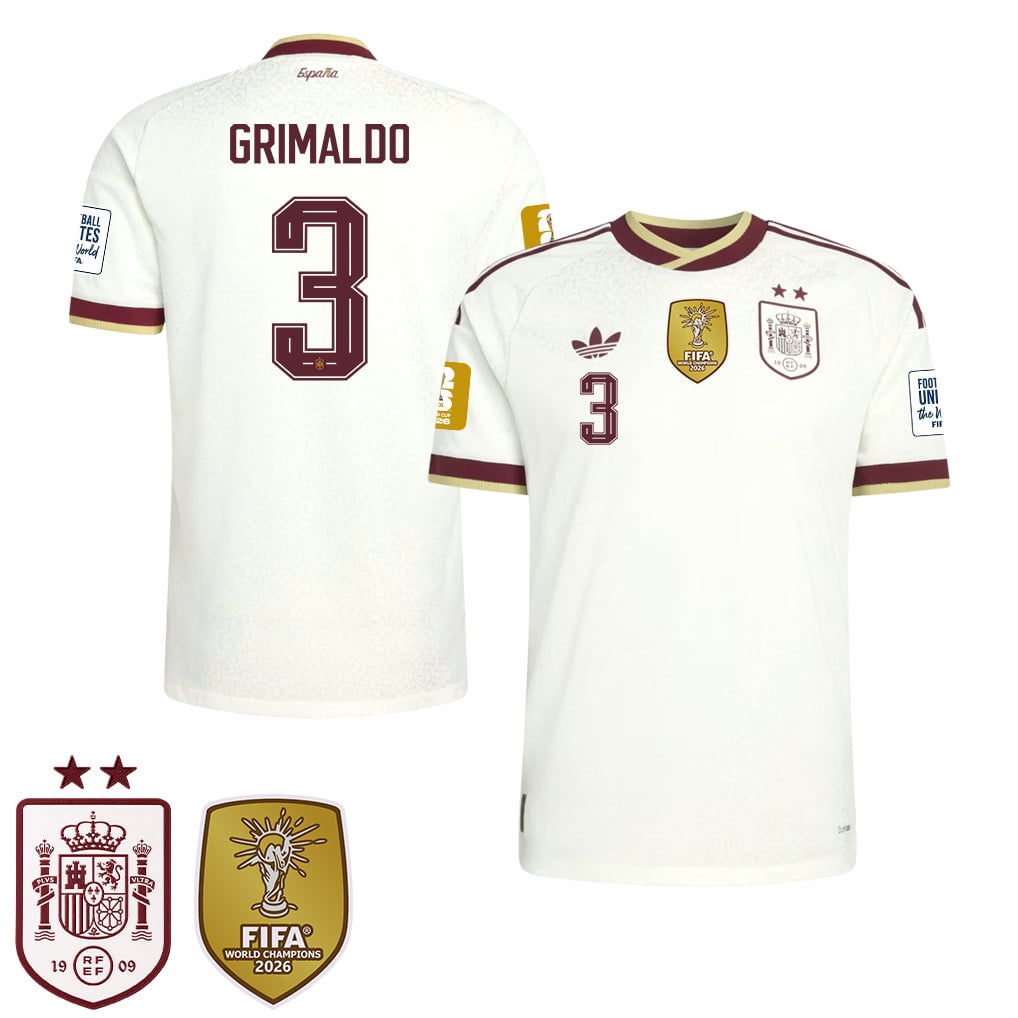 Spain 2026 Two-Star World Cup Champions Men's Away Jersey – Álex Grimaldo #3