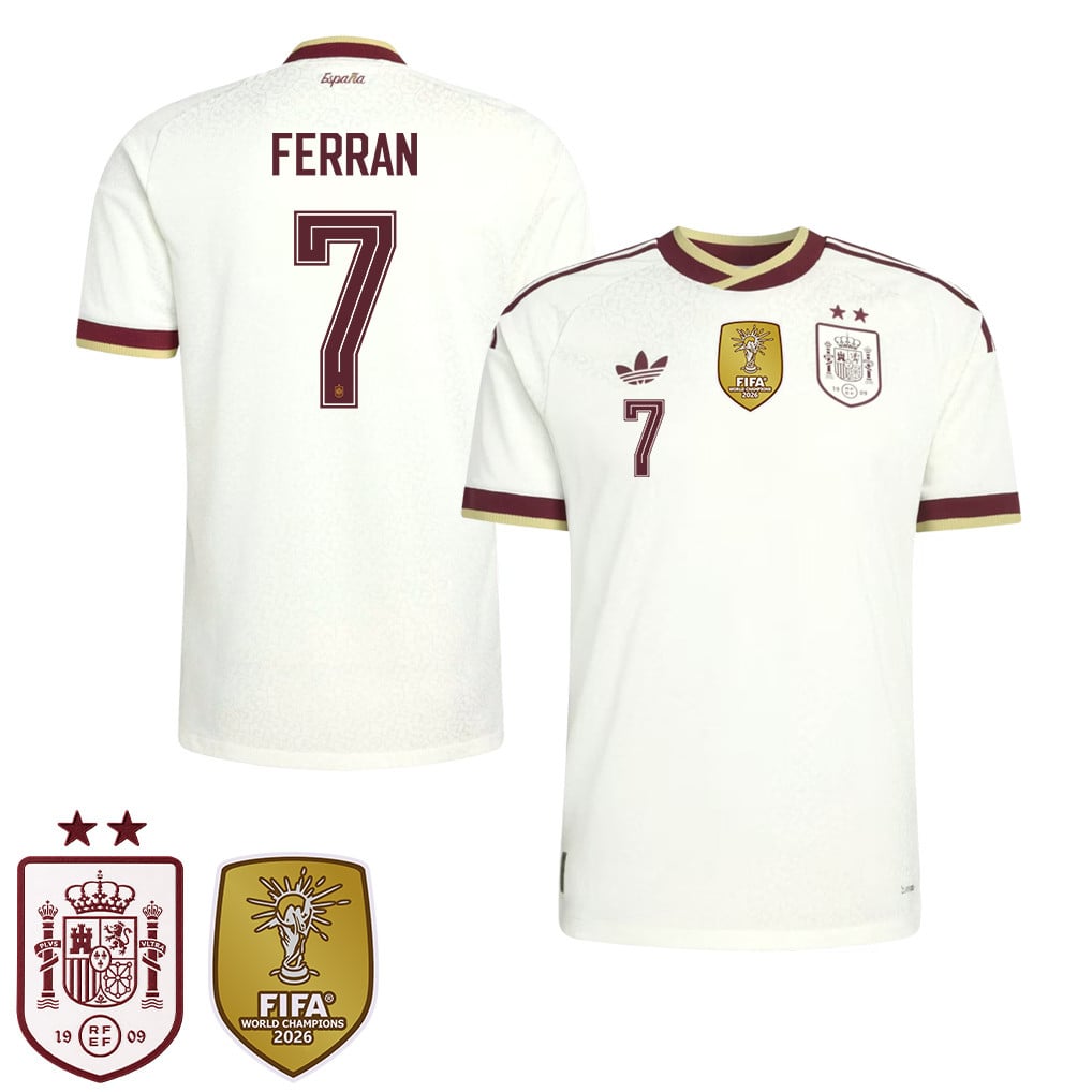 Maglia Trasferta Uomo Campioni del Mondo Due Stelle Spagna 2026 – Ferran Torres #7