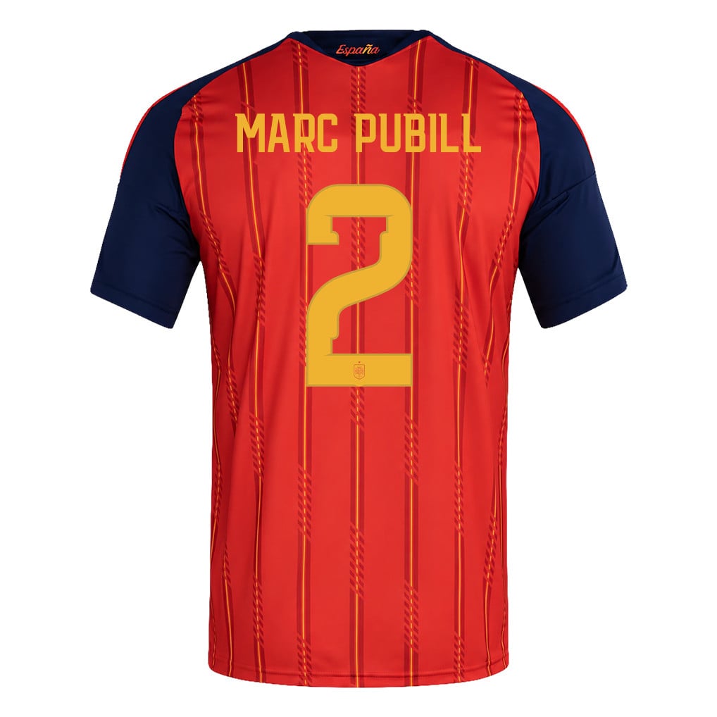 Maglia Casa Bambini Campioni del Mondo Due Stelle Spagna 2026 – Marc Pubill #2