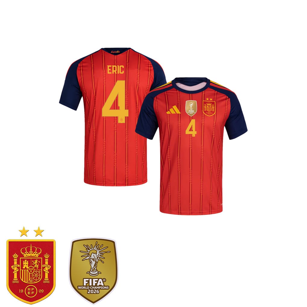Maglia Casa Bambini Campioni del Mondo Due Stelle Spagna 2026 – Eric García #4