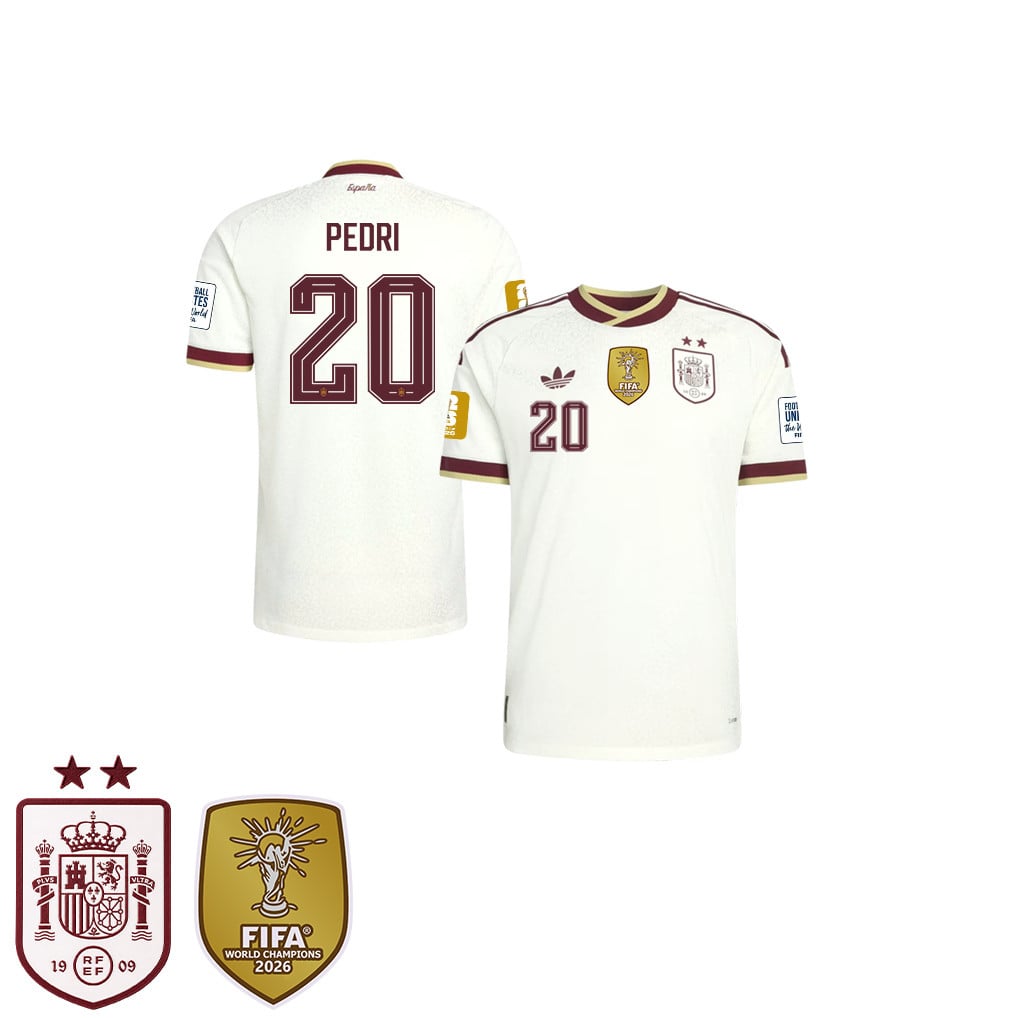 Spain 2026 Two-Star World Cup Champions Kids Away Jersey – Pedri #20