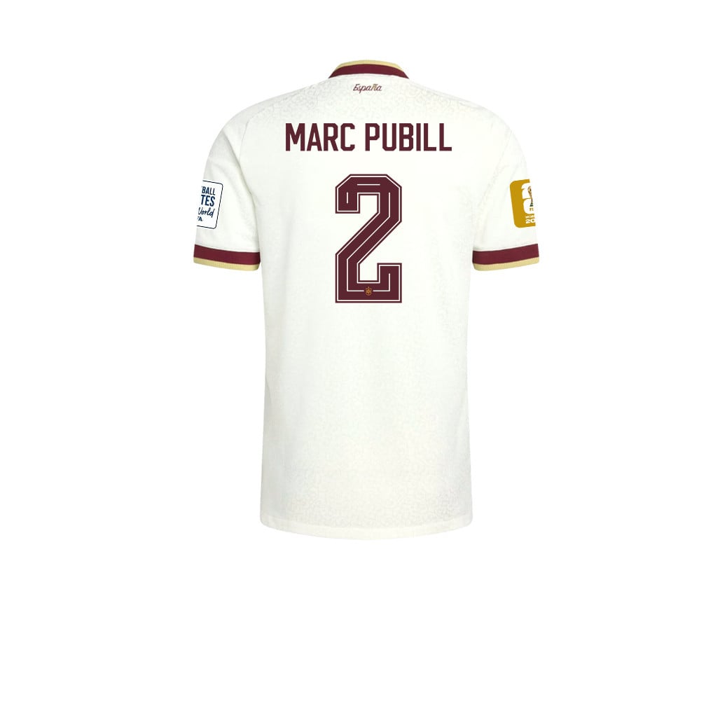 Maglia Away Bambini Campioni del Mondo Due Stelle Spagna 2026 – Marc Pubill #2