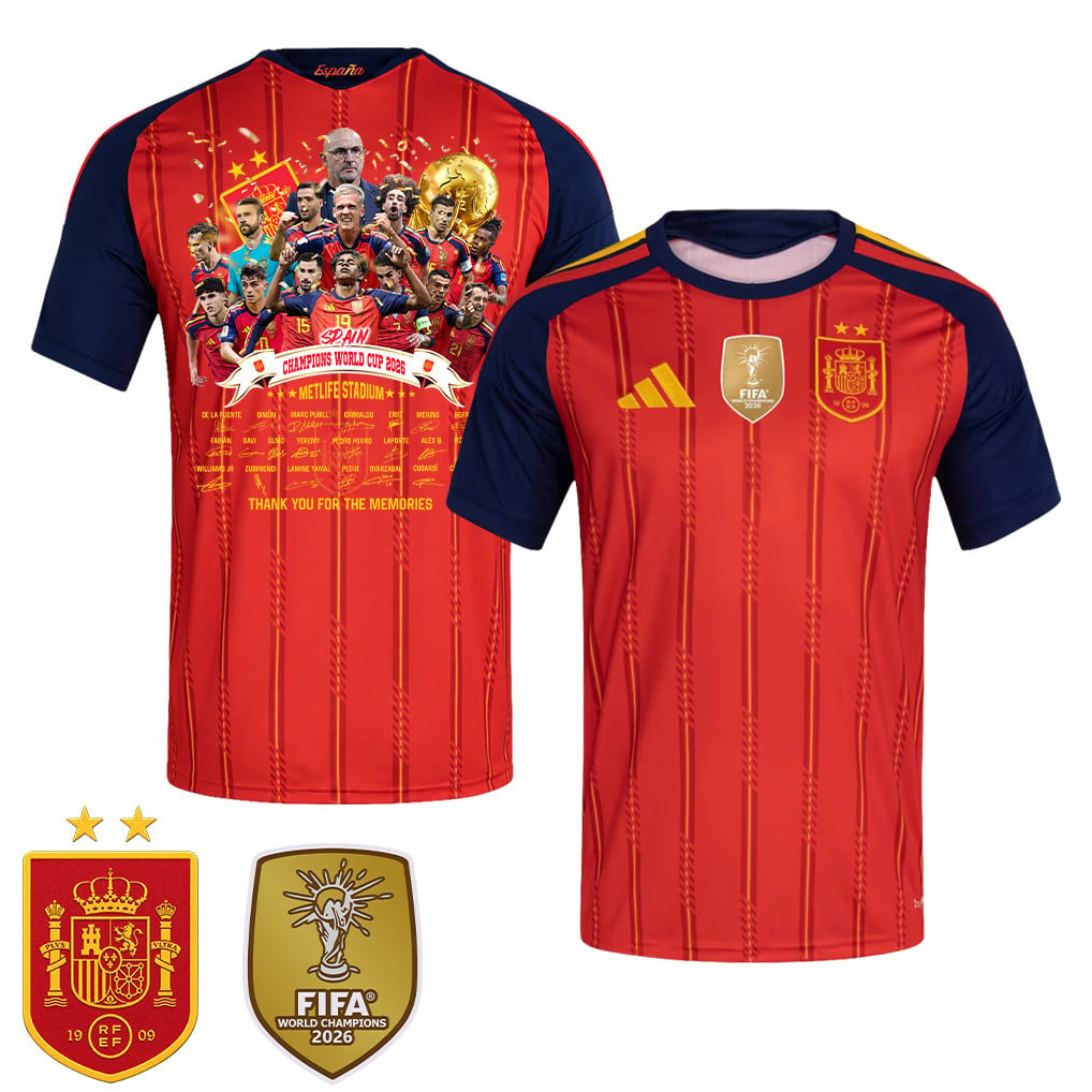 Spain 2026 Two-Star World Cup Thanks for the Memories Men's Home Jersey