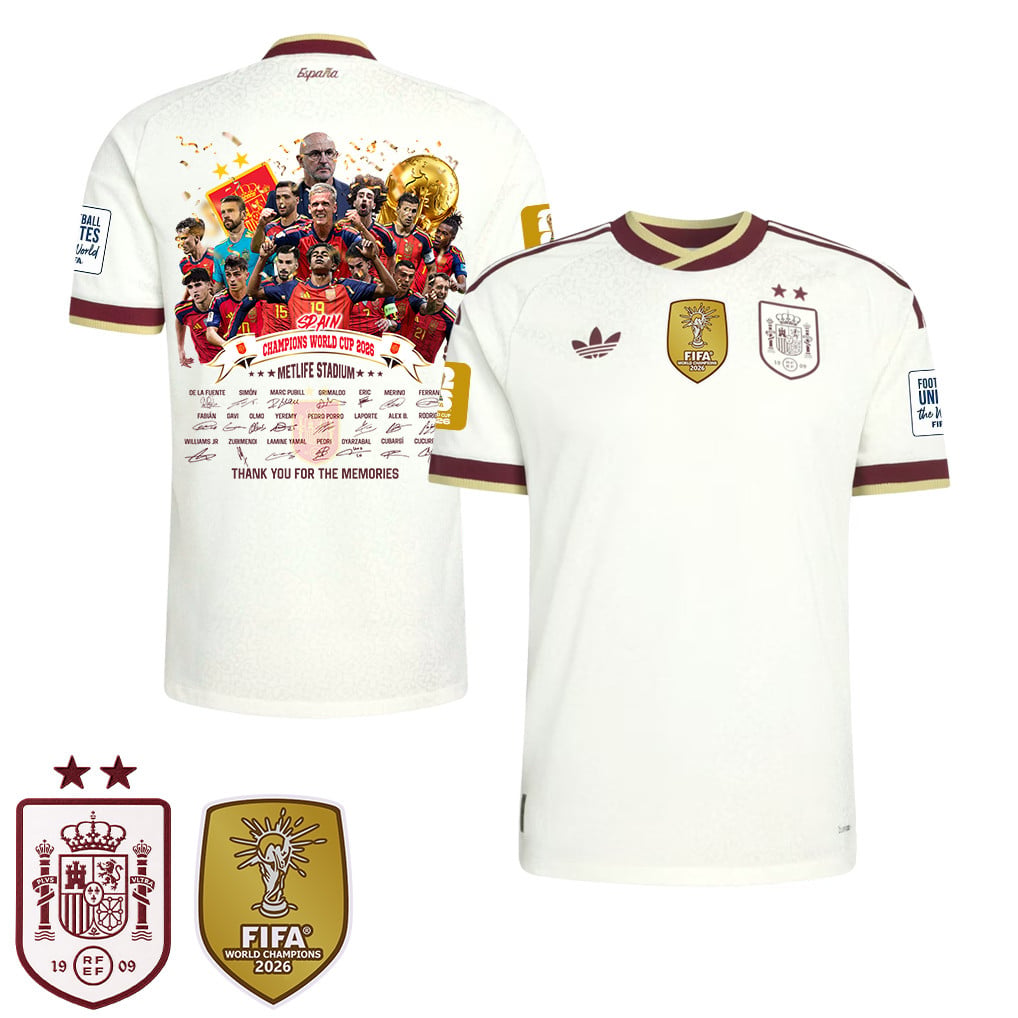 Spain 2026 Two-Star World Cup Thanks for the Memories Men's Away Jersey