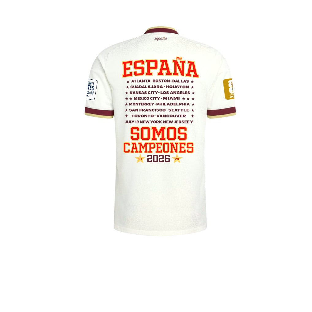 Spagna 2026 Maglia Trasferta Bambini Coppa del Mondo Due Stelle Spagna Siamo Campioni