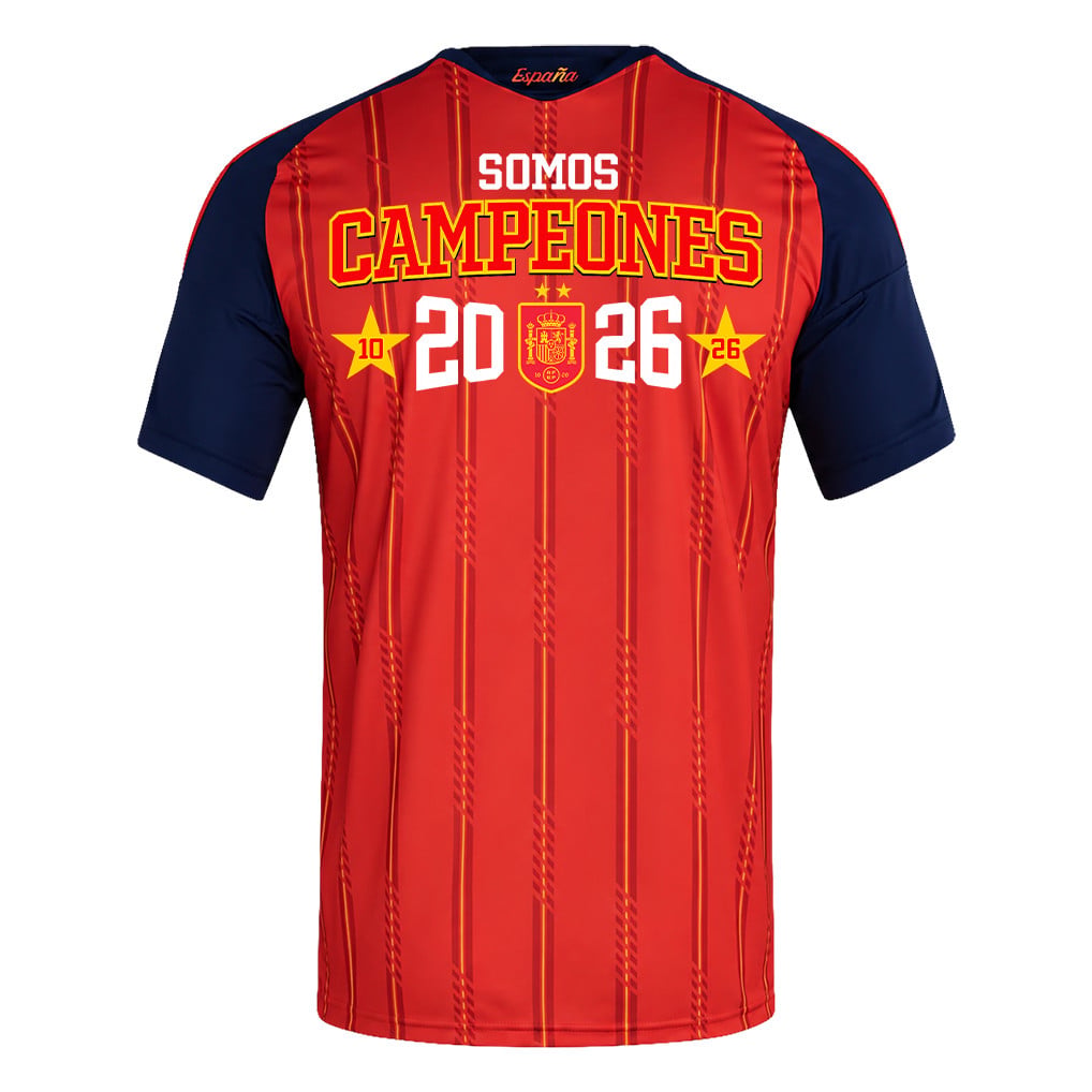Spain 2026 Two-Star We Are Champions Men's Home Jersey