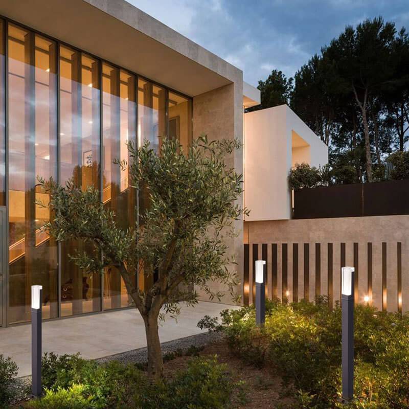 Lampada da giardino esterna moderna quadrata con LED 1 luce