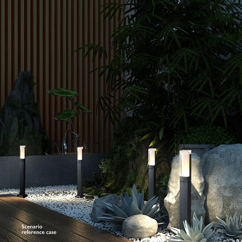 Lampada da giardino esterna moderna quadrata con LED 1 luce