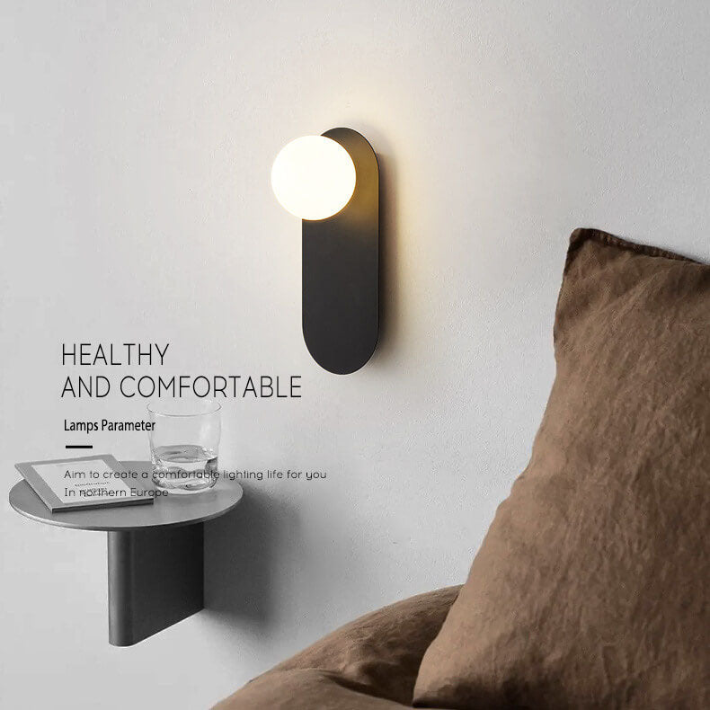 Nordic Minimalist Glass Globe Wall Sconce Light 1-light