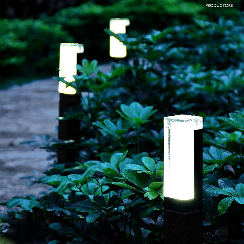 Lampada da giardino esterna moderna quadrata con LED 1 luce