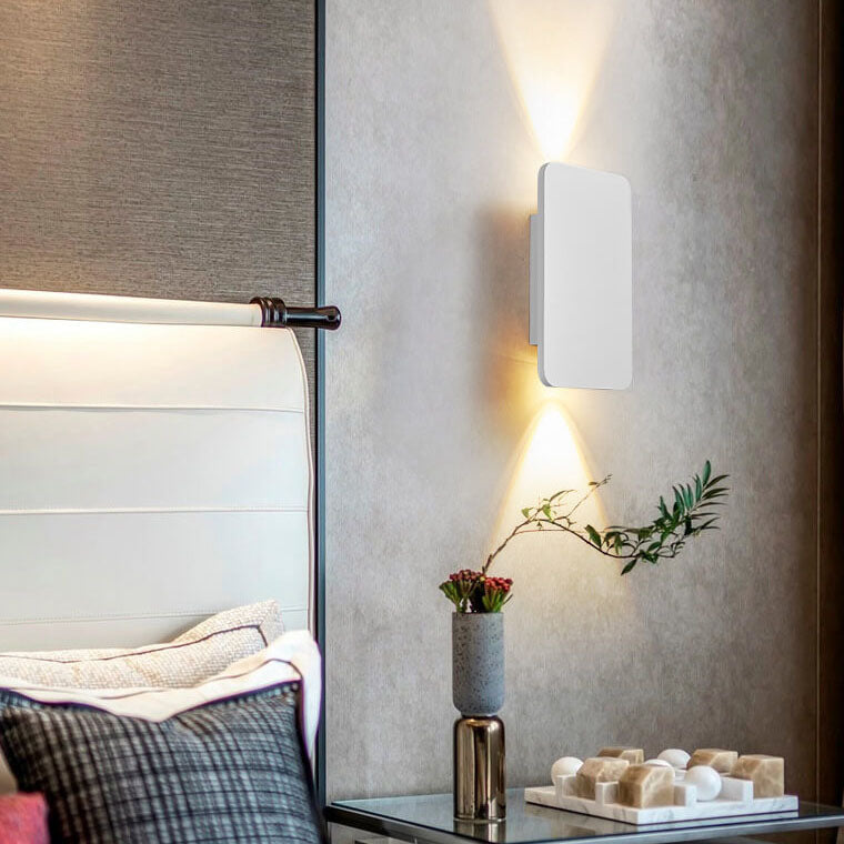 Applique da parete nordica minimalista in vetro rettangolare LED 2 luci