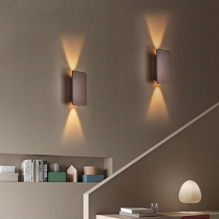 Applique da parete nordica minimalista in vetro rettangolare LED 2 luci