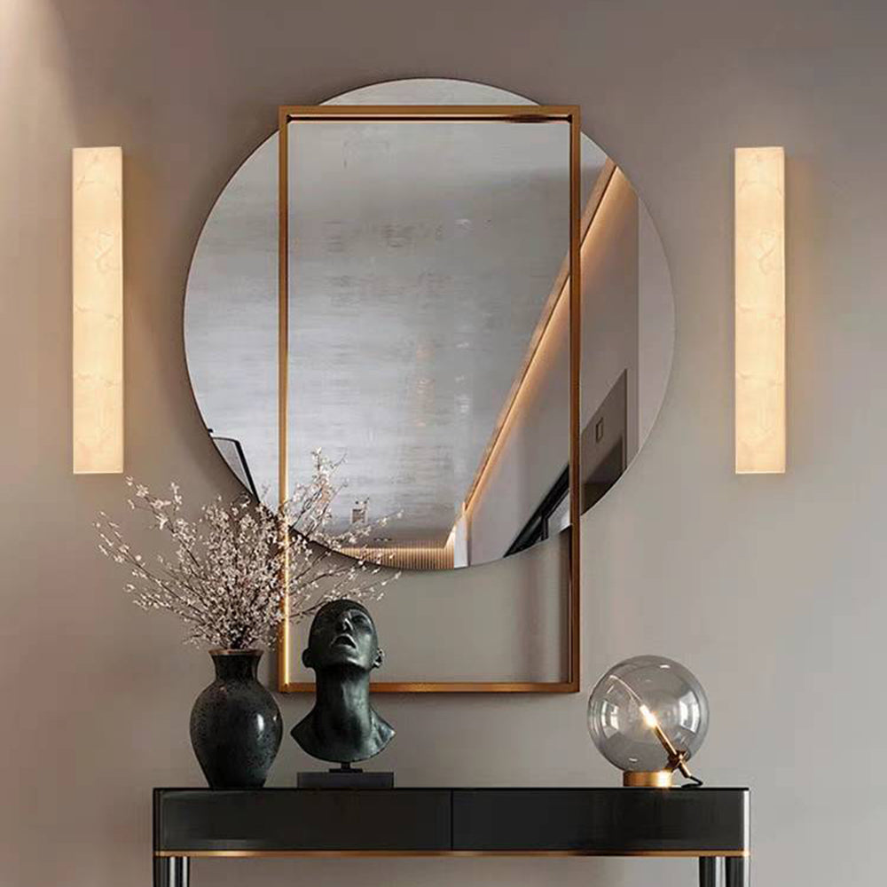 Modern Travertine Stone Cylindrical Outdoor Wall Light LED 1-Light