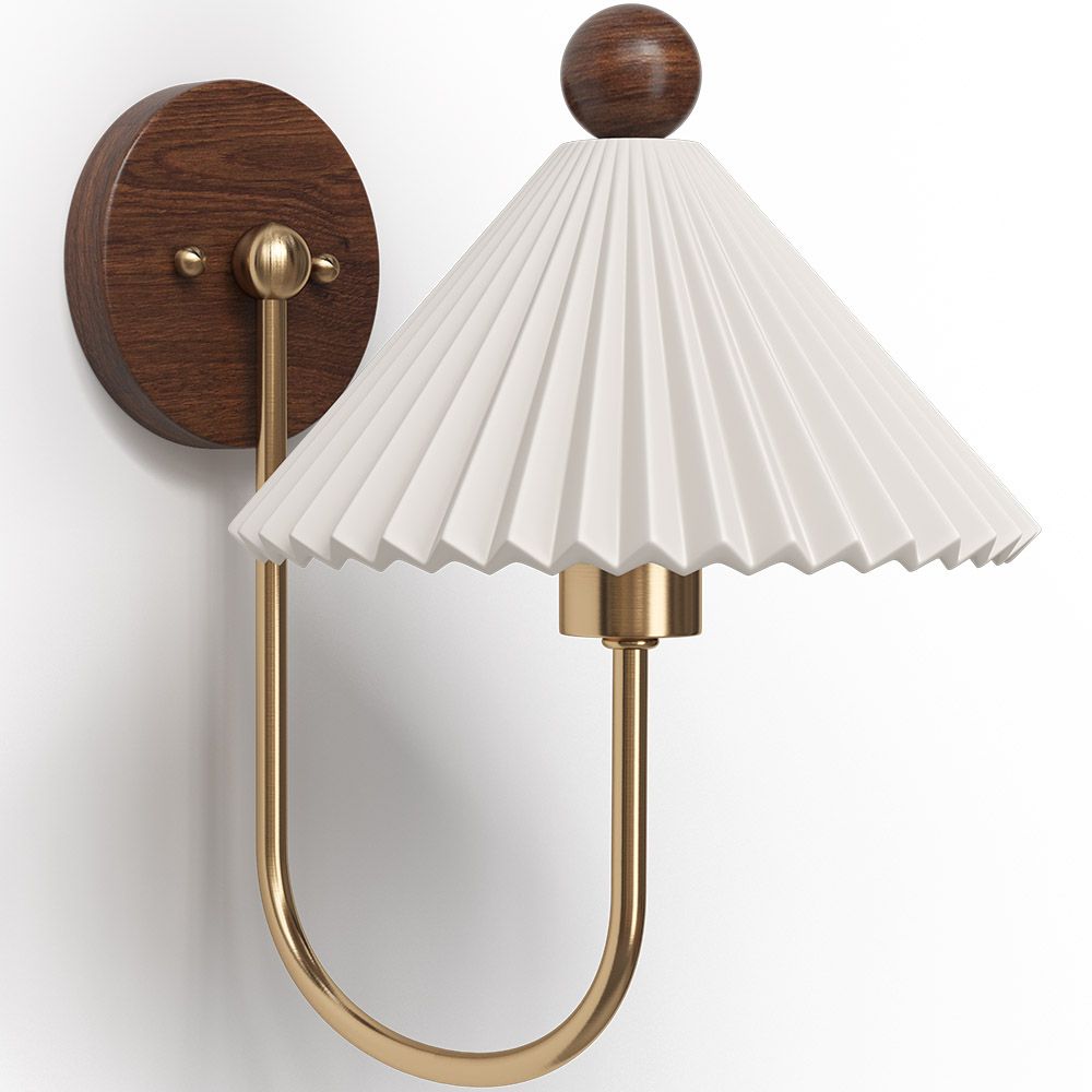 Applique da parete nordica retrò in ceramica plissettata LED 1 luce
