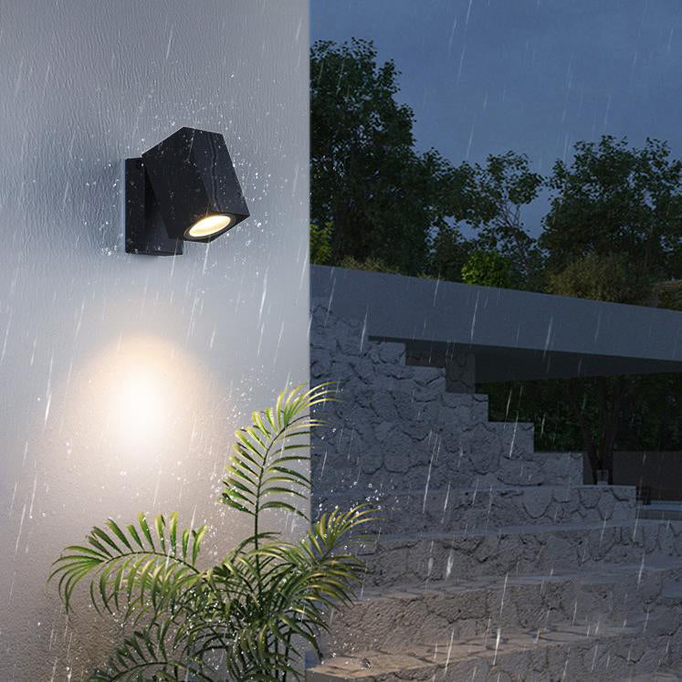 Applique da parete esterna moderna quadrata regolabile con LED 1 luce