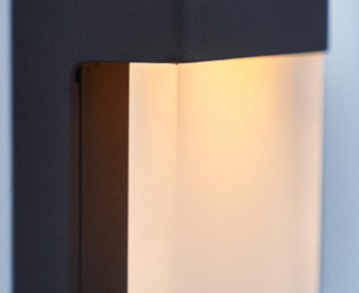 Applique da parete solare moderna quadrata in vetro satinato con LED