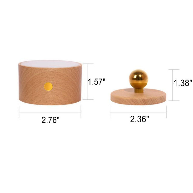 Applique da parete rotonda minimalista in legno con LED a 1 luce