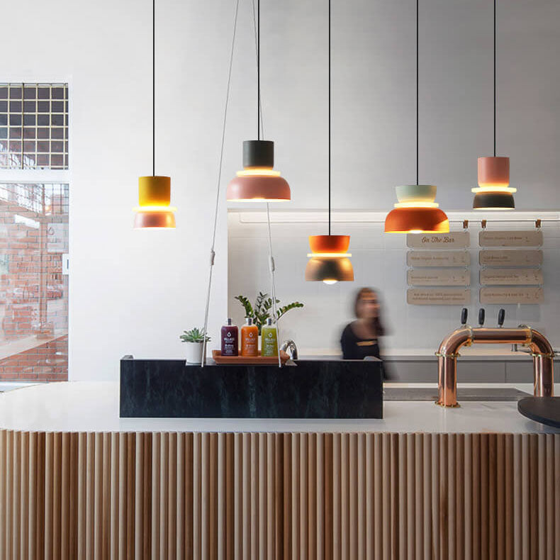 Lampada a sospensione nordica in lega di zinco bicolore a cupola LED 1 luce